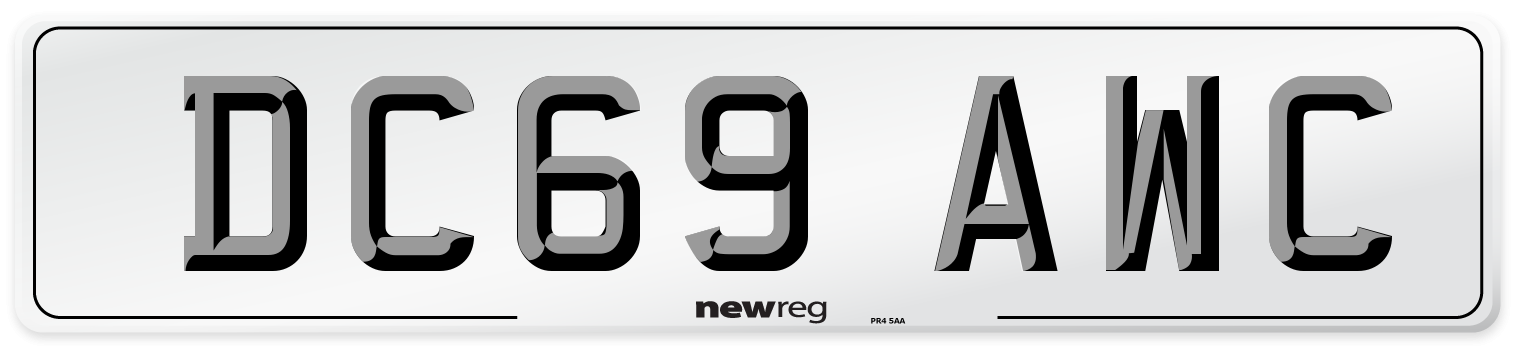 DC69 AWC Number Plate from New Reg